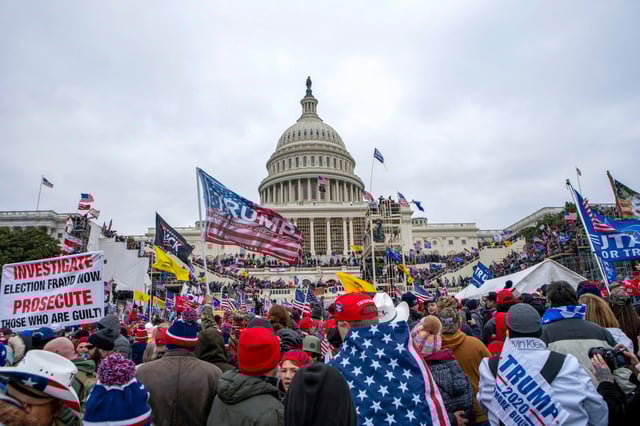 Rioters loyal to Donald Trump at the US Capitol in Washington on January 6, 2021. Photo: AP