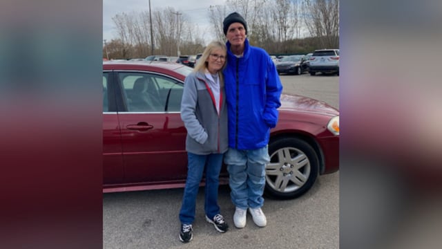 Louis Wright with his sister, Darlene Hall.