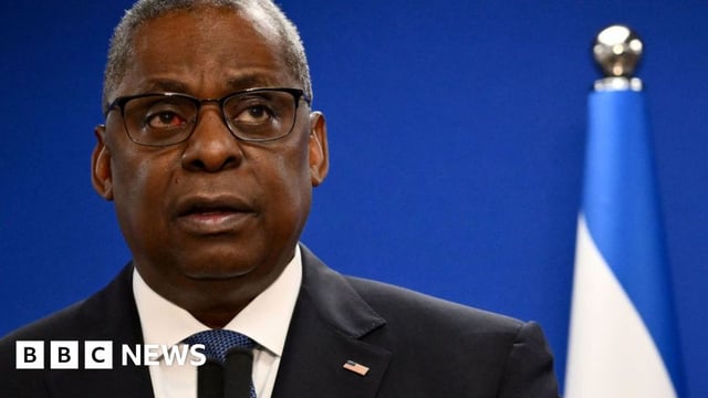 US Secretary of Defence Lloyd Austin speaks during a joint press conference with Israel's defence minister, in Tel Aviv on December 18, 2023