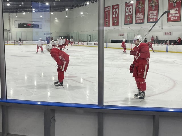 Detroit Red Wings practice, Jan. 16, 2024 in Coral Springs, Fla.