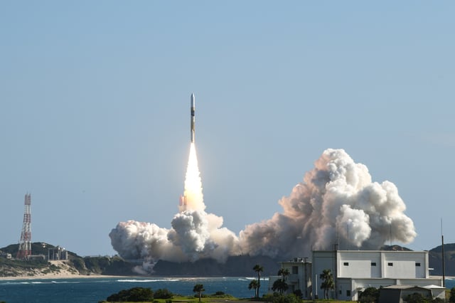 The Japan Aerospace Exploration Agency's SLIM lunar lander launched aboard a H-IIA launch vehicle on Sept. 7, 2023, from the Tanegashima Space Center.