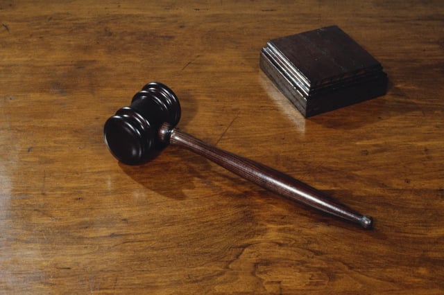 Close-up of judge gavel.