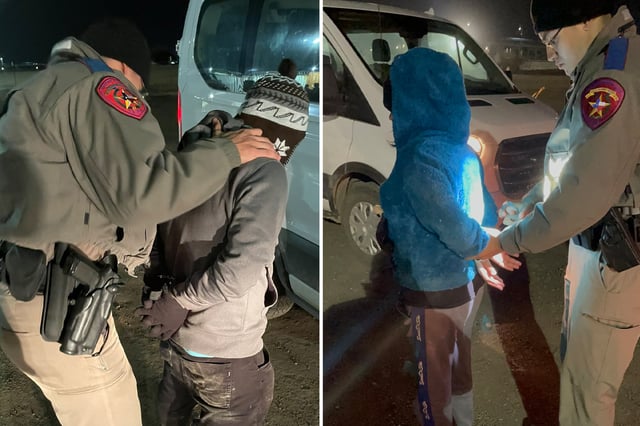 Migrants arrested at the Texas border.