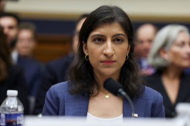 Federal Trade Commission (FTC) Chair Lina Khan testifies before a House Judiciary Committee hearing on "Oversight of the Federal Trade Commission," on Capitol Hill in Washington, U.S., July 13, 2023. REUTERS/Kevin Wurm