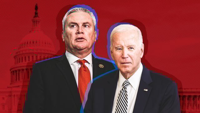 Joe Biden and James Comer in front of the U.S. Capitol.