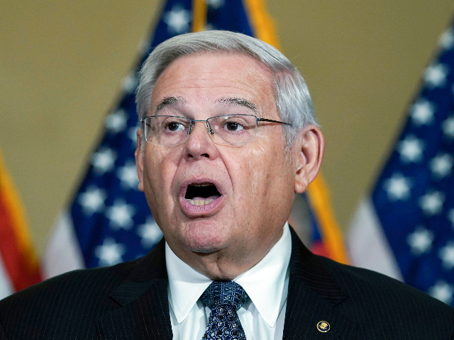 Sen. Bob Menendez, D-N.J., speaks during a news conference, Sept. 20, 2022, on Capitol Hill in Washington. Menendez and his wife have been indicted on charges of bribery. Federal prosecutors on Friday announced the charges against the 69-year-old Democrat nearly six years after an earlier criminal case against him ended with a deadlocked jury. (AP Photo/Mariam Zuhaib, file)