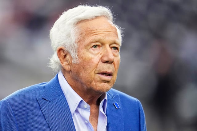 New England Patriots owner Robert Kraft in a 2023 photo.