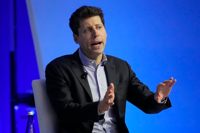 Sam Altman, CEO of OpenAI, participates in a discussion titled "Charting the Path Forward: The Future of Artificial Intelligence" during the Asia-Pacific Economic Cooperation CEO Summit on Nov. 16, 2023, in San Francisco.
