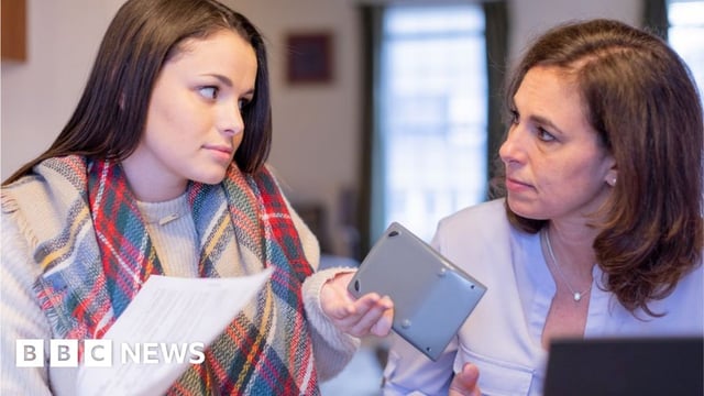 A young woman and mother debate finances