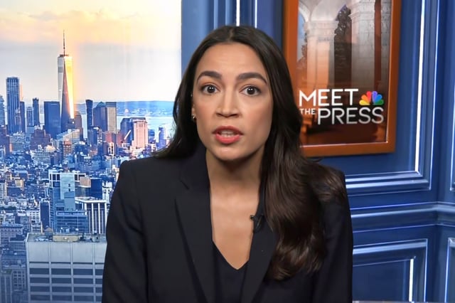 Rep. Alexandria Ocasio-Cortez, D-N.Y., appears on Meet The Press on Jan. 28, 2024.