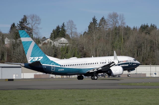 A Boeing 737 MAX 7 takes off on its first flight on March 16, 2018, in Renton, Wash. Facing severe criticism after a door plug blew out on a 737 Max over Oregon this month, Boeing said Monday, Jan. 29, 2024, that it is withdrawing a request for a safety exemption needed to certify the new model of the plane. (AP Photo/Jason Redmond, File)