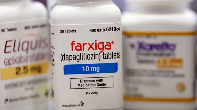 CHICAGO, ILLINOIS – AUGUST 29: In this photo illustration, Farxiga is made available to customers at the New City Halsted Pharmacy on August 29, 2023 in Chicago, Illinois. Farxiga is one of 10 prescription drugs that will be subject to Medicare price negotiations under the Inflation Reduction Act. The other drugs include Xarelto, Entresto, Eliquis, Jardiance, Enbrel, Januvia, Imbruvica, Stelara and Fiasp. (Photo Illustration by Scott Olson/Getty Images)