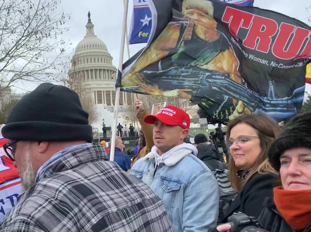 Ryan Samsel, center, at the U.S. Capitol on Jan. 6