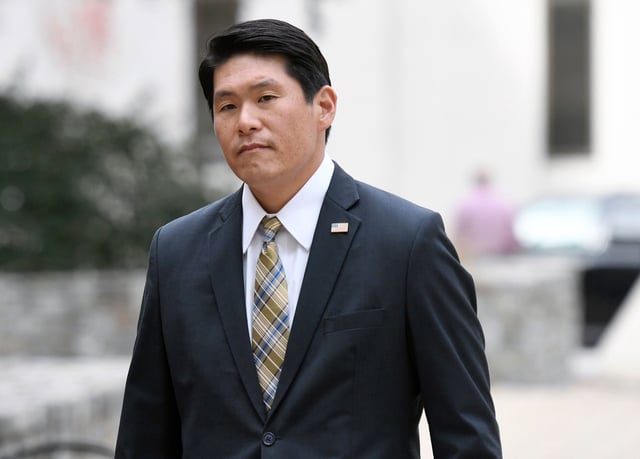 Robert Hur arrives at US District Court in Baltimore on November 21, 2019.