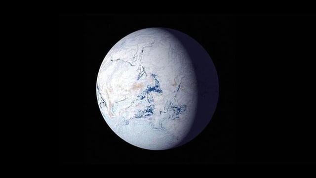 An artist’s illustration of a ‘snowball Earth