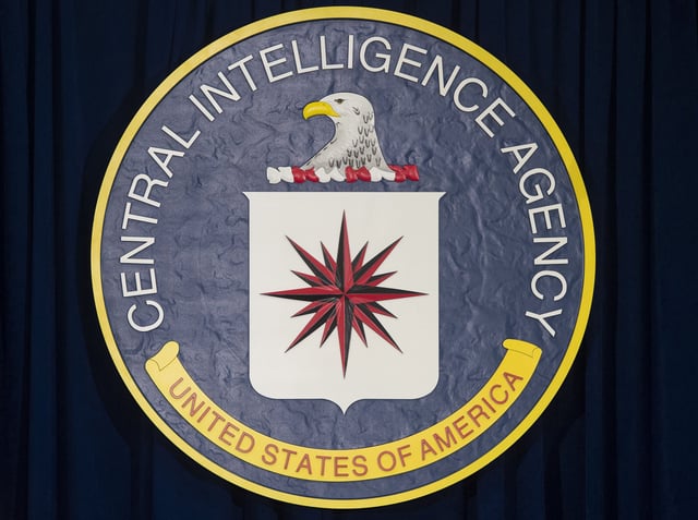 The seal of the Central Intelligence Agency (CIA) is seen at CIA Headquarters in Langley, Virginia, April 13, 2016. (Photo by SAUL LOEB / AFP) (Photo by SAUL LOEB/AFP via Getty Images)