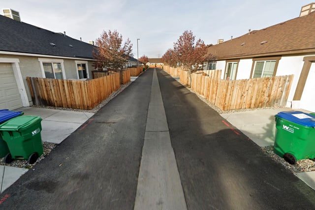 The street where two homicides occurred in Reno, Nev., on Saturday.