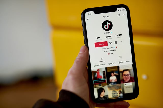 The TikTok application on a smartphone arranged in the Brooklyn borough of New York, US, on Thursday, March 9, 2023.