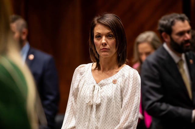 Rep. Rachel Jones on the House floor inside the House of Representatives in Phoenix on Jan. 24, 2024.