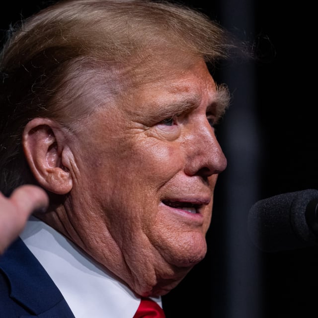 Donald Trump at The Gaylord Opryland Resort and Convention Center on February 22, 2024 in Nashville, Tennessee. Trump's used an interview with Sean Hannity this week to make the false claim that Roe v. Wade, which provided national provision to an abortion in the first three months of pregnancy, allowed abortions after pregnancy.