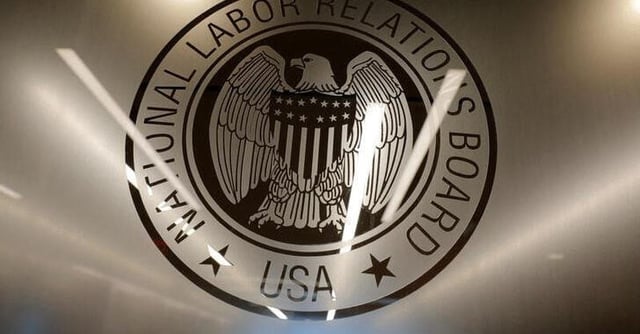 The seal of the National Labor Relations Board (NLRB) is seen at their headquarters in Washington, D.C., U.S., May 14, 2021. REUTERS/Andrew Kelly/File Photo