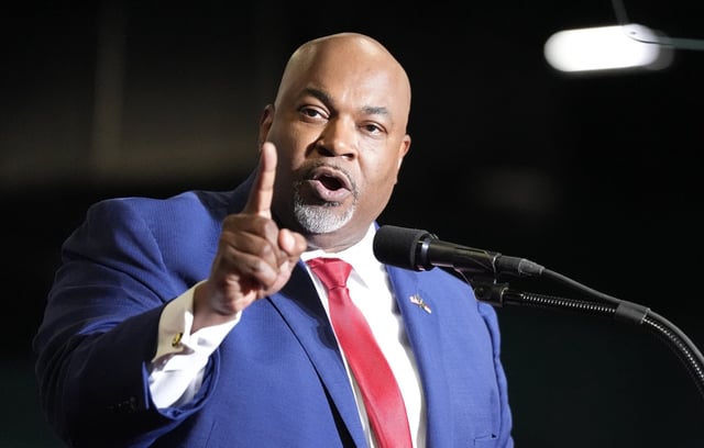 Mark Robinson at a campaign rally for Donald Trump in Greensboro, N.C., on March 2, 2024. 