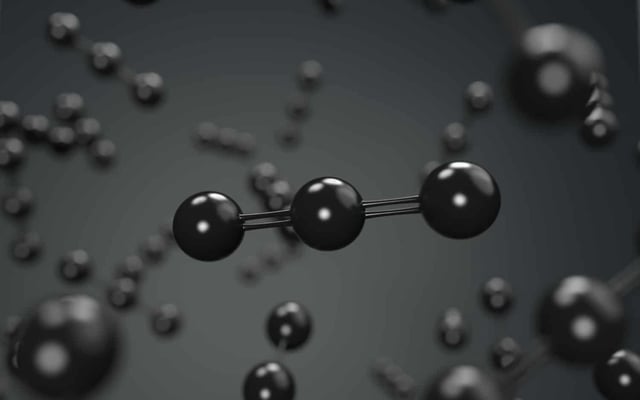 Science with black molecule or atom background