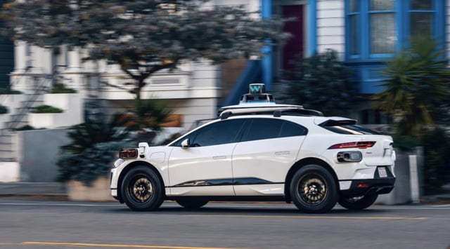 Waymo showed off its fifth-generation hardware sensor suite on its Jaguar I-Pace, the next self-driving vehicle in its fleet.