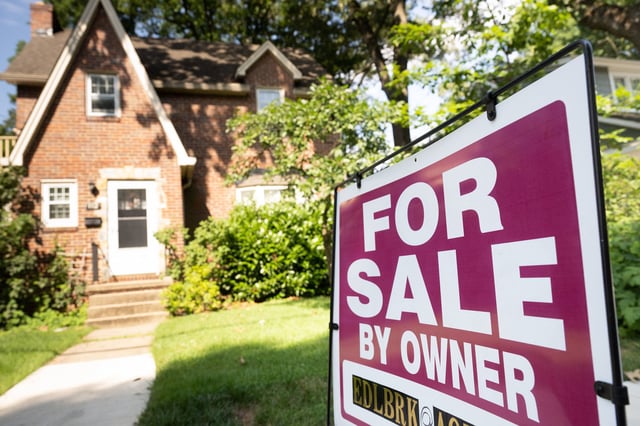 A house is for sale in Arlington, Virginia, July 13, 2023. (Photo by SAUL LOEB / AFP) (Photo by SAUL LOEB/AFP via Getty Images)