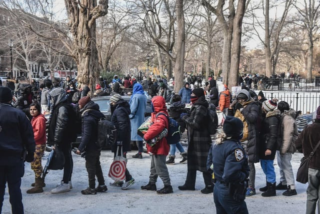 Between mid-December and March, on average about 1,600 migrants go to St. Brigid’s every day but only 15% are able to secure a bed for the night.