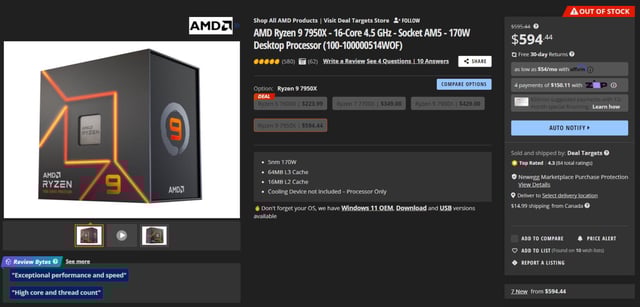 AMD's current-gen Ryzen 9 7950X processor is using used for cryptomining, as it's more profitable than GPU mining while Bitcoin rides new highs.