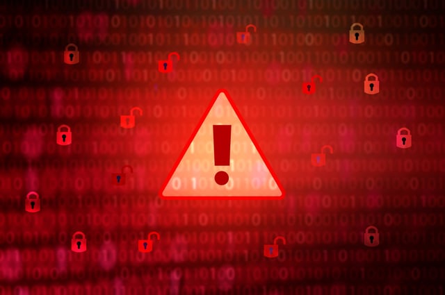 caution sign data unlocking hackers