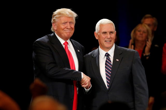 Donald Trump and Mike Pence at campaign event in Roanoke, Va., on July 25, 2016.