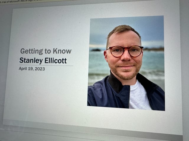 Stanley Ellicott portrait on a PowerPoint that was obtained through public records worked for San Francisco's Human Resources department when he allegedly stole more than half a million dollars On Monday, March 15, 2024.