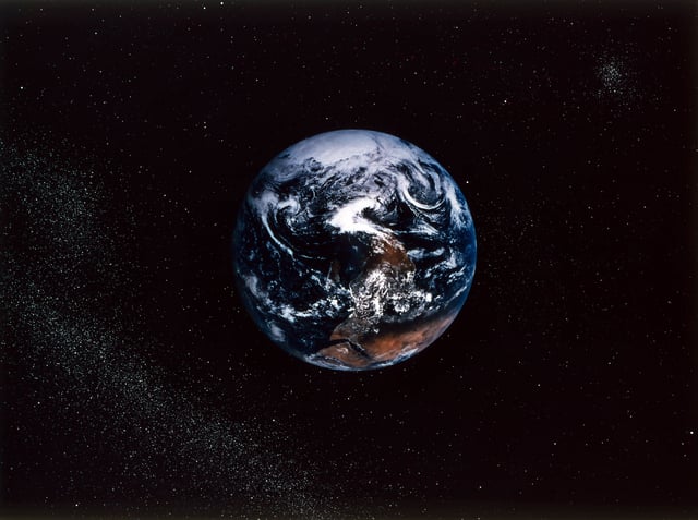 View of Southern Africa and the Antarctic polar region from space.