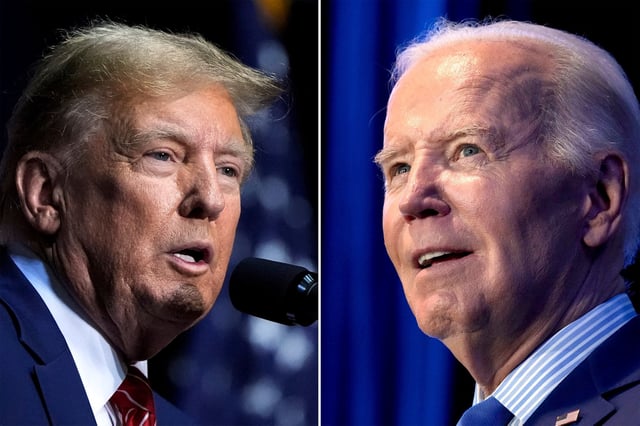 Former US president Donald Trump and US President Joe Biden. File photo: AP