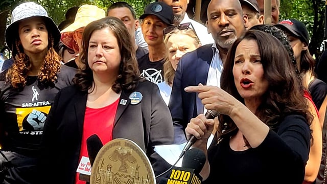 Dascha Polanco, SAG-AFTRA executives Rebecca Damon, Ezra Knight and Fran Drescher 
