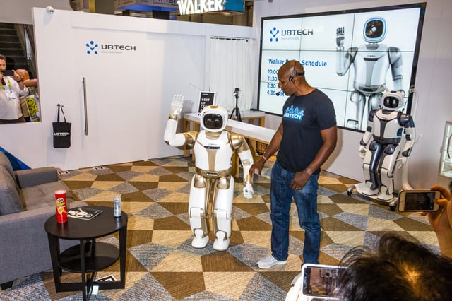 Companies like UBTech Robotics are working on humanoid robots that mimic the movements of people. Photo: Bloomberg