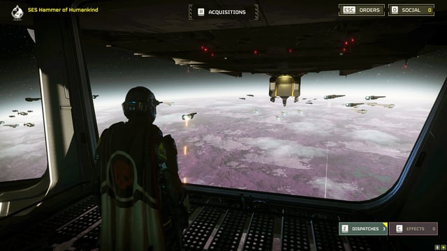 A Helldiver looks out over a conquered world