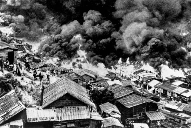 The fire at a squatter village in Shek Kip Mei. Photo: Handout