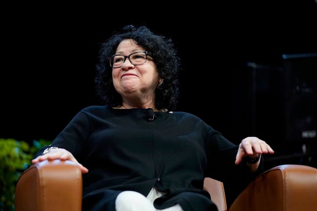 Supreme Court Associate Justice Sonia Sotomayor speaks during an event at Washington University in St. Louis, Missouri, in April 2022.