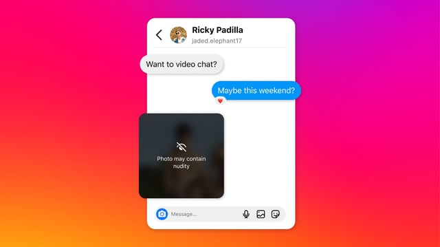 An exchange between two people where one sends sensitive photos.