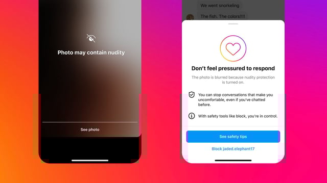This handout image from Meta shows a protection feature.