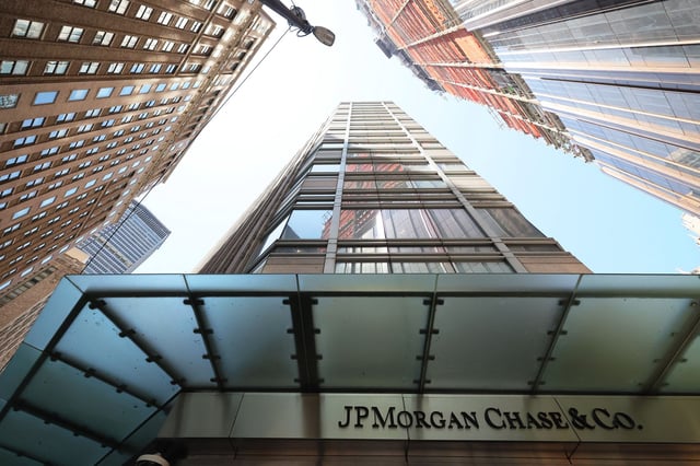 The JPMorgan Chase headquarters building is seen on May 26, 2023 in New York City.