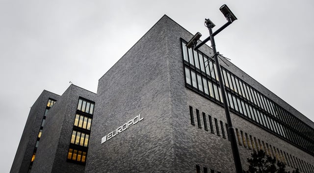 This picture taken on November 24, 2015 shows an outside view of the EU police agency Europol headquarters in The Hague. (Photo by Remko de Waal / ANP / AFP) / Netherlands OUT (Photo by REMKO DE WAAL/ANP/AFP via Getty Images)