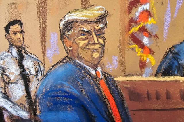 Donald Trump in Manhattan Criminal court on April 15, 2024. 