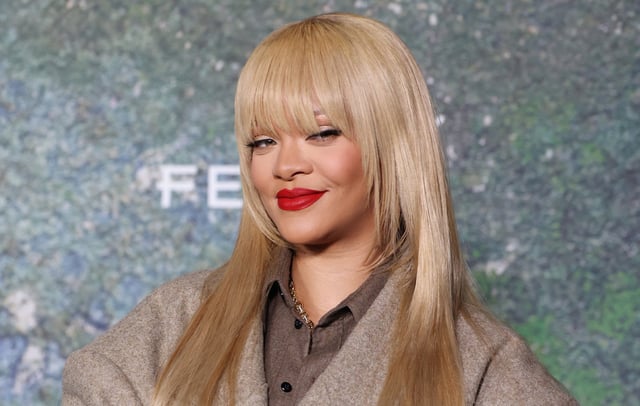 Rihanna at FENTY X Puma Creepers Phatty Earth Tone party. Photo credit: Neil Mockford/WireImage