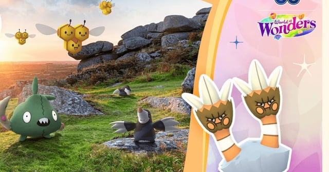 Pokemon Go Sustainability Week 2024 poster showing a range of Pokemon out in a rocky environment