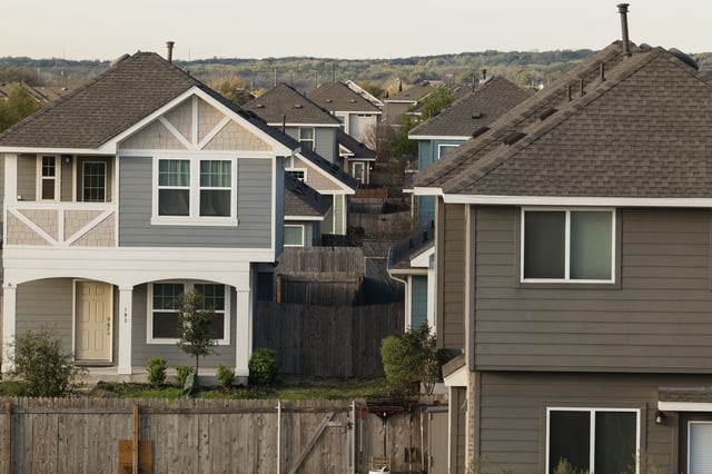 Single family homes in a residential neighborhood in San Marcos, Texas, US, on Tuesday, March 12, 2024. The National Association of Realtors is scheduled to release existing homes sales figures on March 21. Photographer: Jordan Vonderhaar/Bloomberg via Getty Images