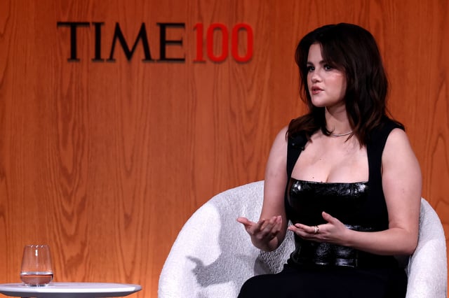Selena Gomez speaks onstage during the 2024 TIME100 Summit at Jazz at Lincoln Center on April 24, 2024 in New York City.